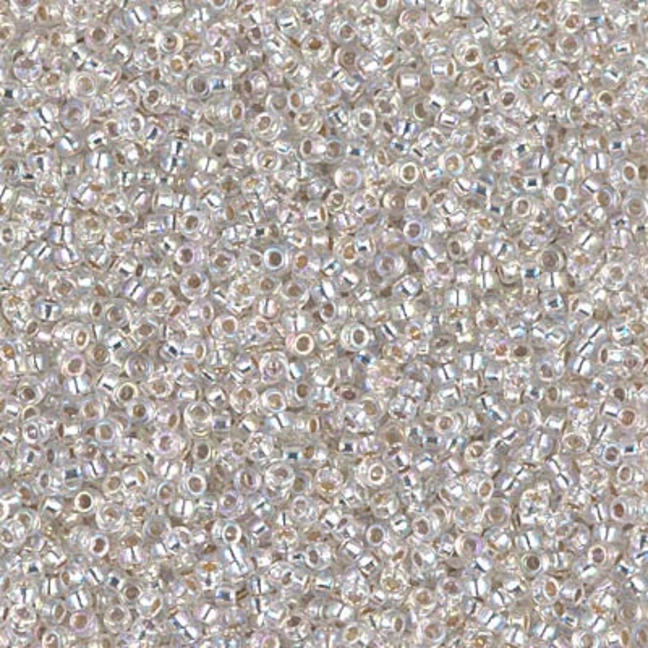 Miyuki 15/0 Round Seed Bead, 15-1001, Silverlined Crystal AB, 8 grams